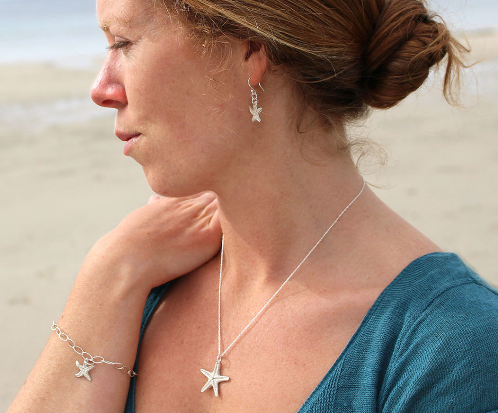 Shell necklace made from ocean plastic from Cornwall, UK