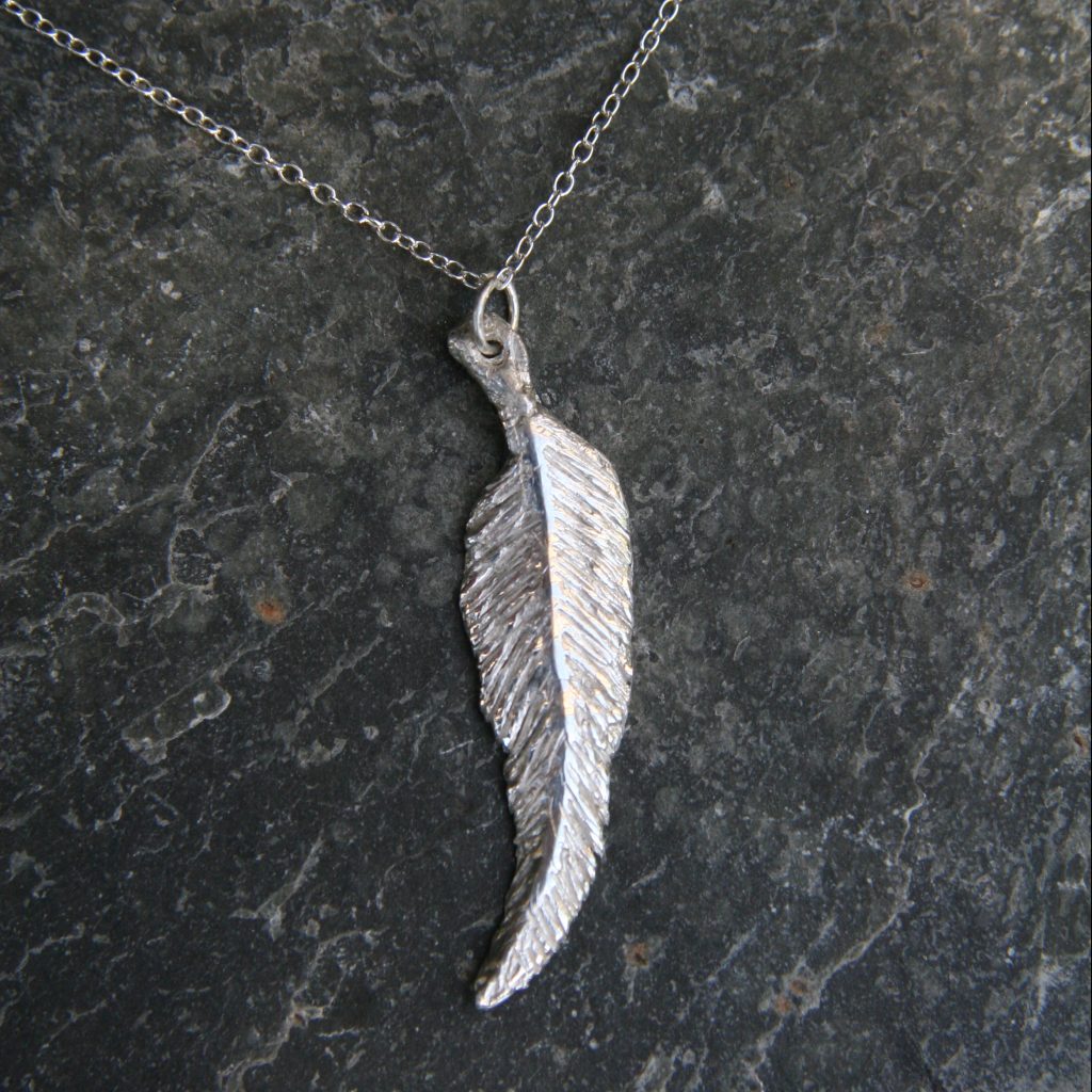 Lands End Feather Necklace - Natural Silver Cornish Jewellery ...